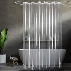 Transparent Shower Curtain Waterproof Curtain Rust Resistant Hooks