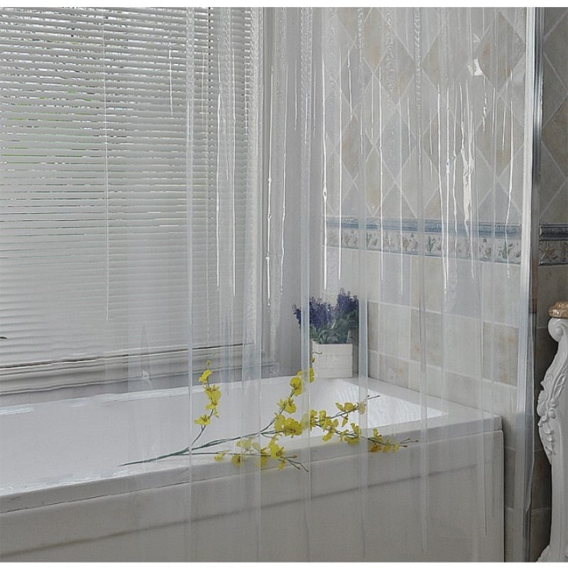 Transparent Shower Curtain Waterproof Curtain Rust Resistant Hooks