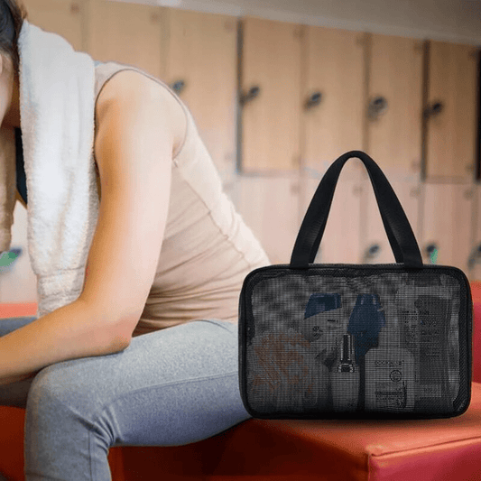 Portable Mesh Shower Caddy Bag Organizer for Bathroom College Dorm Camp Gym