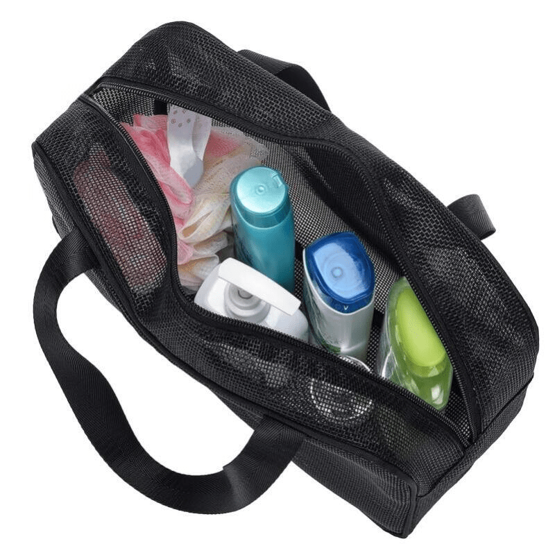 Portable Mesh Shower Caddy Bag Organizer for Bathroom College Dorm Camp Gym