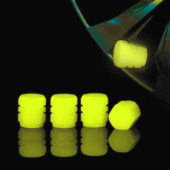4pcs Luminous Valve Caps, Night Glowing Decor For Wheel Tyres, Hubs