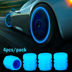 4pcs Luminous Valve Caps, Night Glowing Decor For Wheel Tyres, Hubs