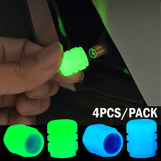 4pcs Luminous Valve Caps, Night Glowing Decor For Wheel Tyres, Hubs