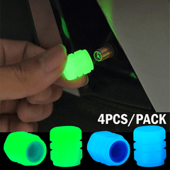 4pcs Luminous Valve Caps, Night Glowing Decor For Wheel Tyres, Hubs