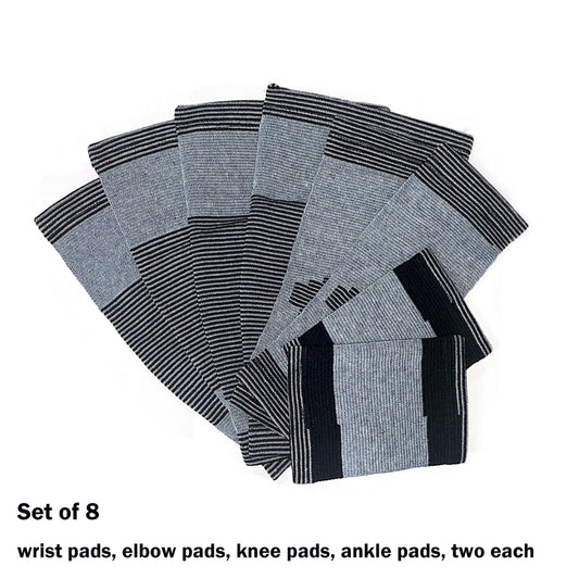 8pcs Elastic Wrist Elbow Knee Ankle Protector Set for Sports