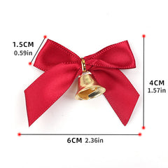 10pcs Christmas Tree Bows Clock Home Garden Decorations