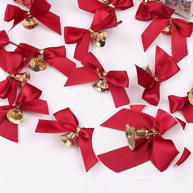 10pcs Christmas Tree Bows Clock Home Garden Decorations