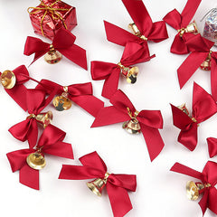10pcs Christmas Tree Bows Clock Home Garden Decorations