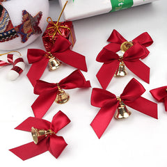 10pcs Christmas Tree Bows Clock Home Garden Decorations