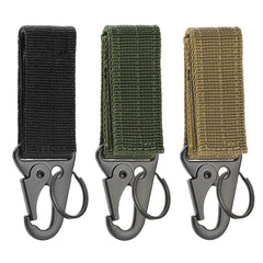 2pcs Tactical Hanging Buckle Nylon Webbing Carabiner Keychain