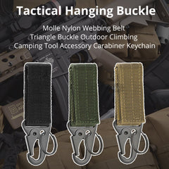 2pcs Tactical Hanging Buckle Nylon Webbing Carabiner Keychain