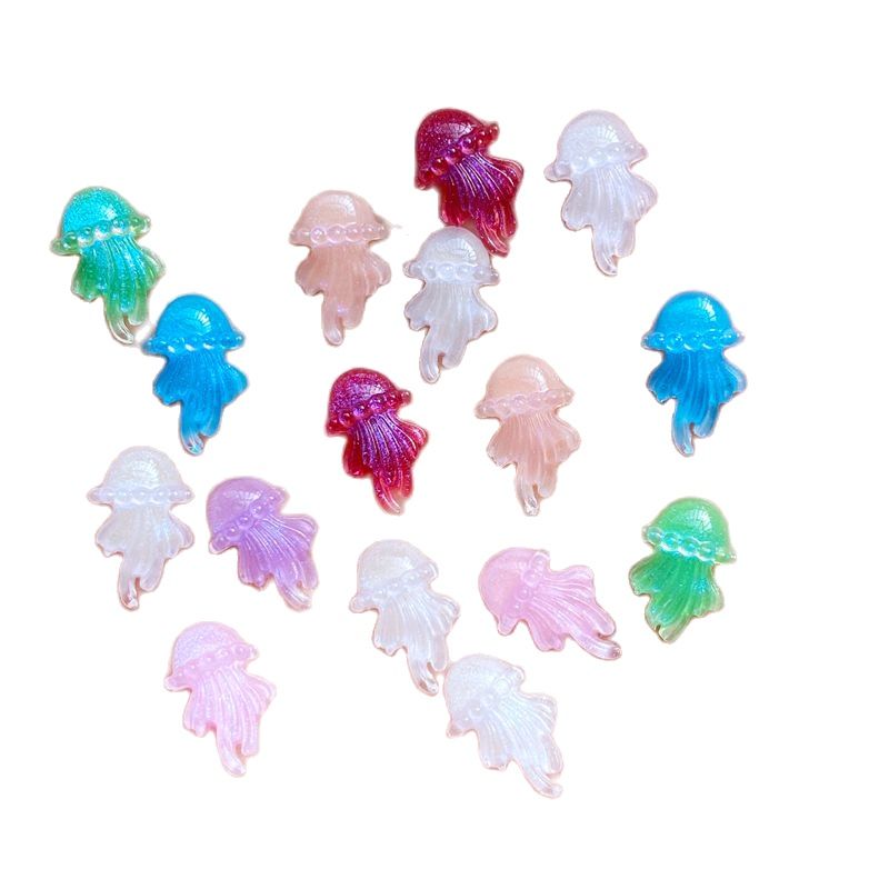 Mini Jellyfish Resin Figurine Crafts Flatback Ornament Jewelry Making