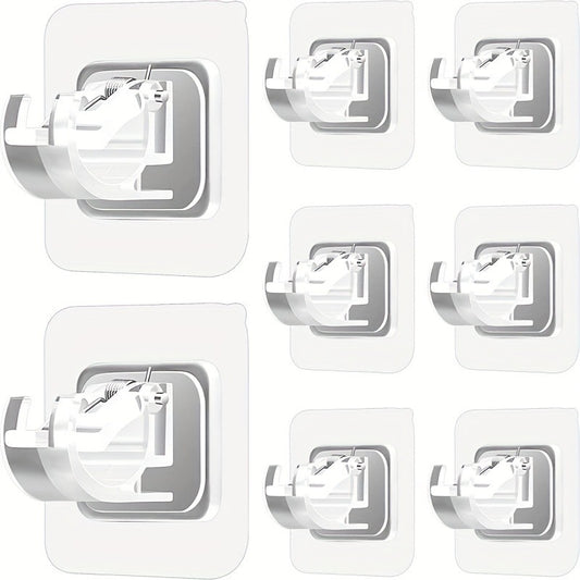 8pcs No Drill Curtain Rod Brackets Self Adhesive Rod Hangers