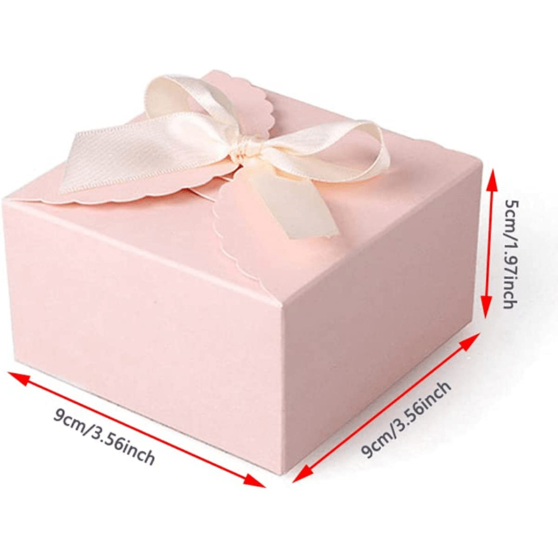 10pcs Pink Gift Boxes With Ribbons Ideal for Weddings & Baby Showers