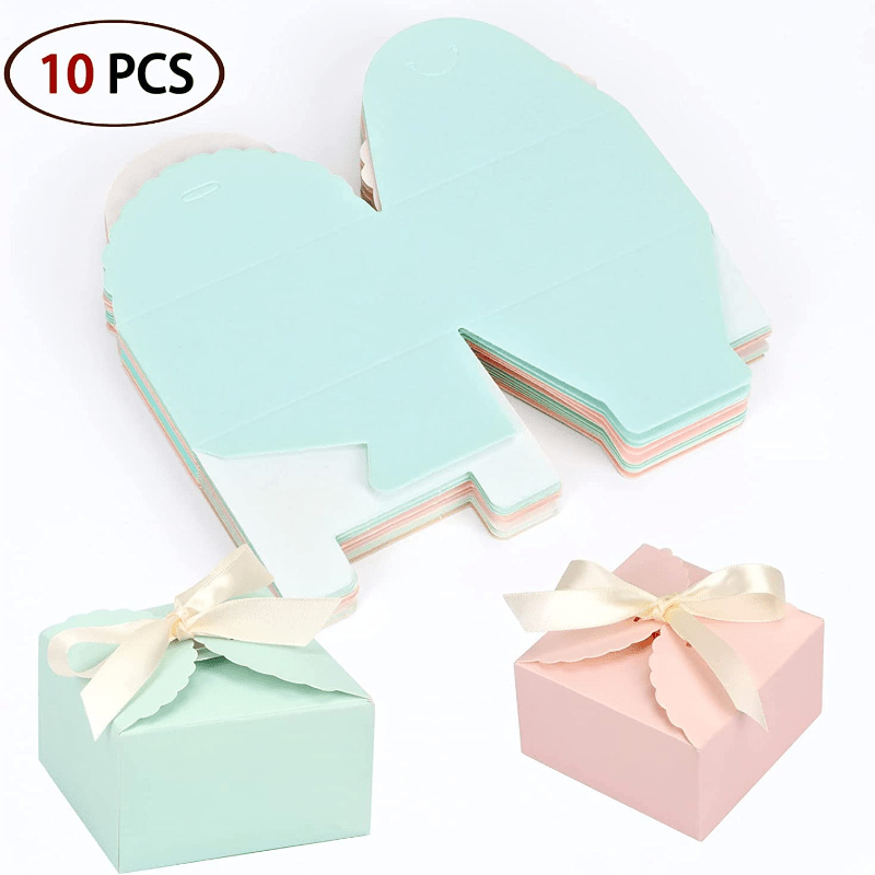 10pcs Pink Gift Boxes With Ribbons Ideal for Weddings & Baby Showers