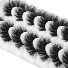 7 Pairs Fluffy False Eyelashes Wispy Faux Mink Long Dramatic Lashes
