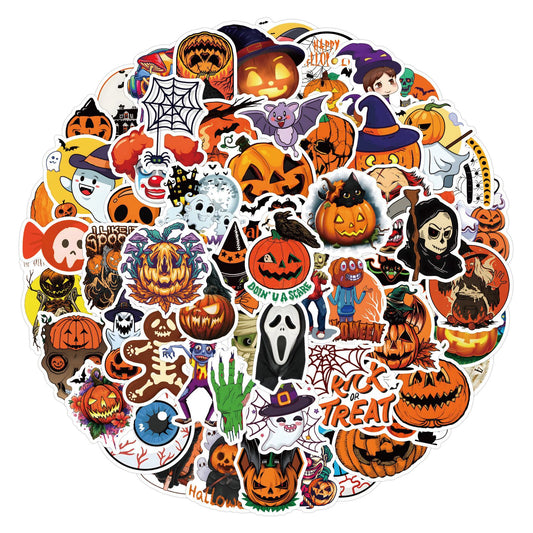 110pcs Halloween Stickers Pumpkin Horror Decoration Vinyl Waterproof Stickers