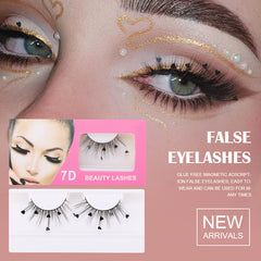 Sequin False Eyelashes Peach Blossom Glitter Synthetic Fibers Lashes