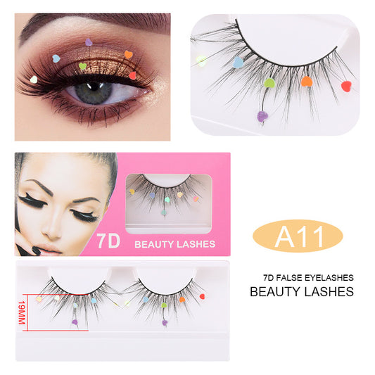 Sequin False Eyelashes Peach Blossom Glitter Synthetic Fibers Lashes