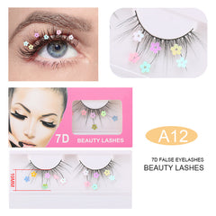Sequin False Eyelashes Peach Blossom Glitter Synthetic Fibers Lashes