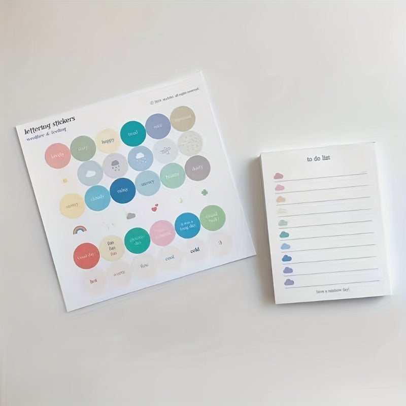 Colorful Clouds To Do List Memo Book Student Memo 60 Sheets