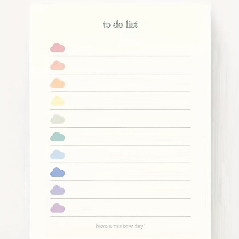 Colorful Clouds To Do List Memo Book Student Memo 60 Sheets