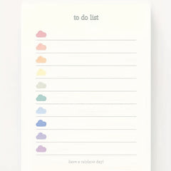 Colorful Clouds To Do List Memo Book Student Memo 60 Sheets