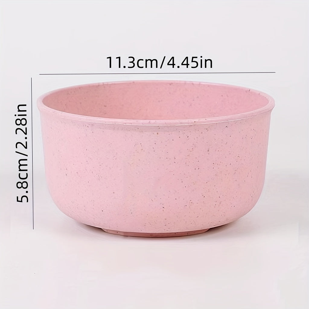 4pcs Wheat Straw Salad Bowls Mixing Bowl Set Shatterproof Tableware