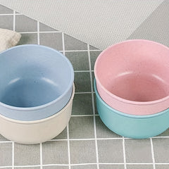 4pcs Wheat Straw Salad Bowls Mixing Bowl Set Shatterproof Tableware