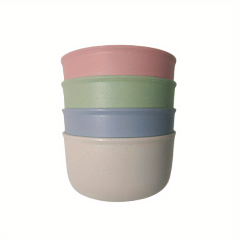 4pcs Wheat Straw Salad Bowls Mixing Bowl Set Shatterproof Tableware