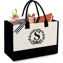 Large Capacity Letter Canvas Shoulder Tote Bag