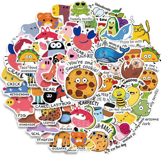 100pcs Animal Punny Teacher Stickers - Funny Incentives & Classroom Supplies