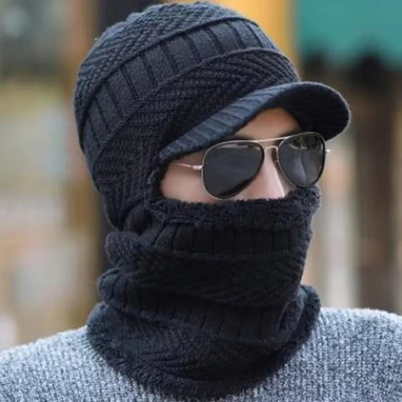Outdoor Windproof Knitted Hat & Neck Scarf for Cycling