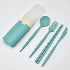 Portable Tableware Set with Storage Box - Fork, Spoon, Chopsticks