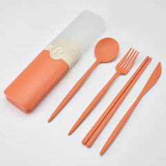 Portable Tableware Set with Storage Box - Fork, Spoon, Chopsticks