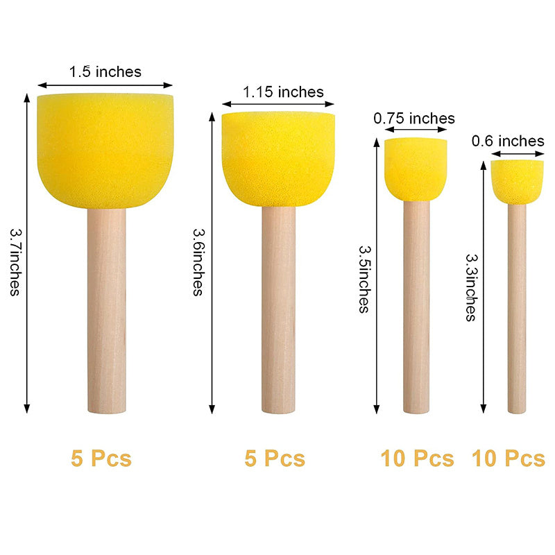 30pcs Round Sponge Brush Set for Acrylic Painting