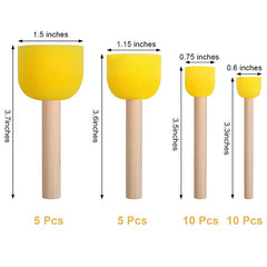 30pcs Round Sponge Brush Set for Acrylic Painting