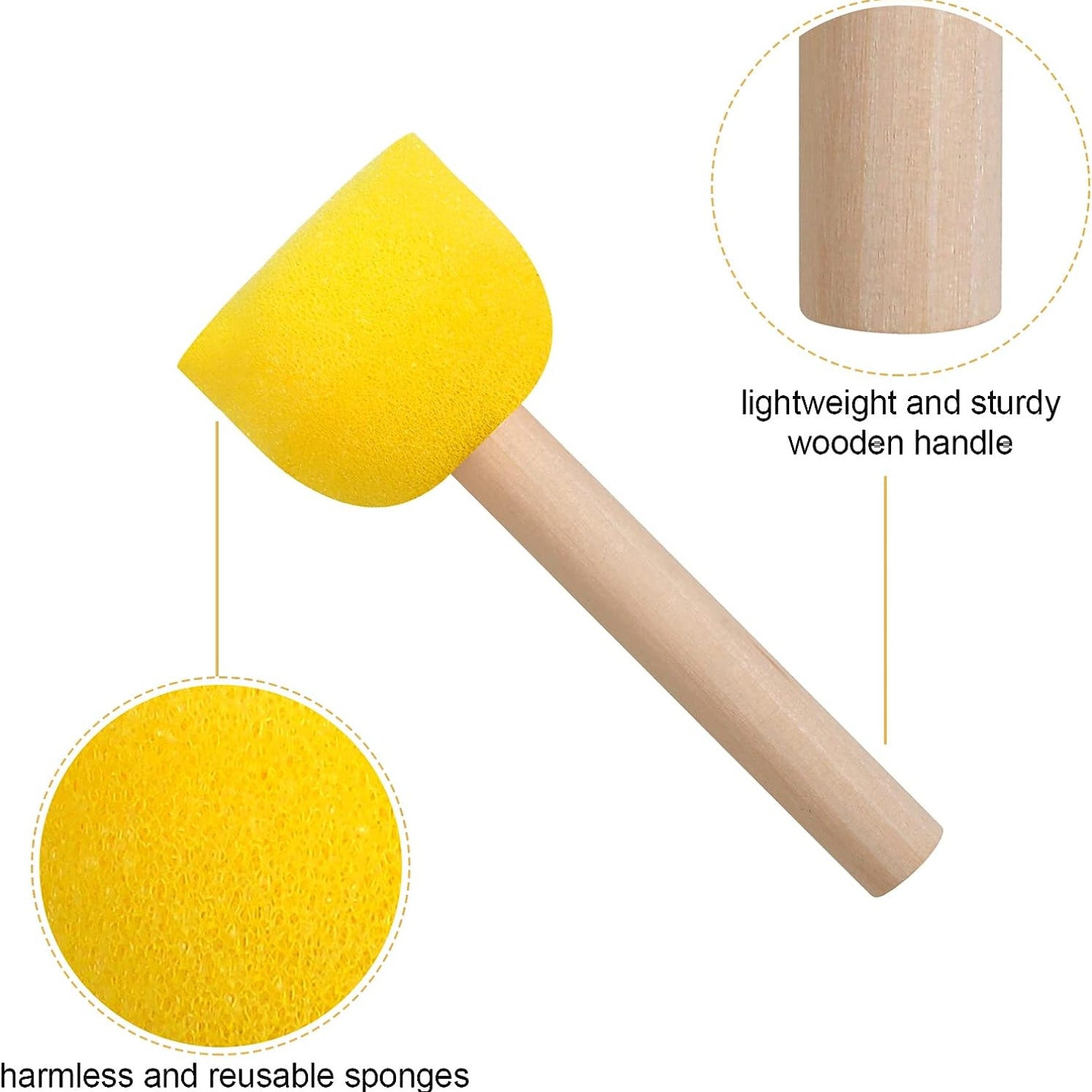 30pcs Round Sponge Brush Set for Acrylic Painting