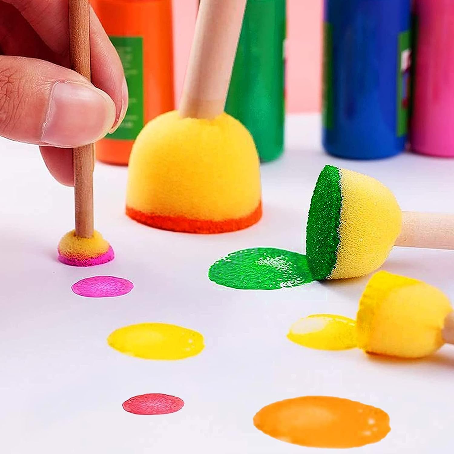 30pcs Round Sponge Brush Set for Acrylic Painting