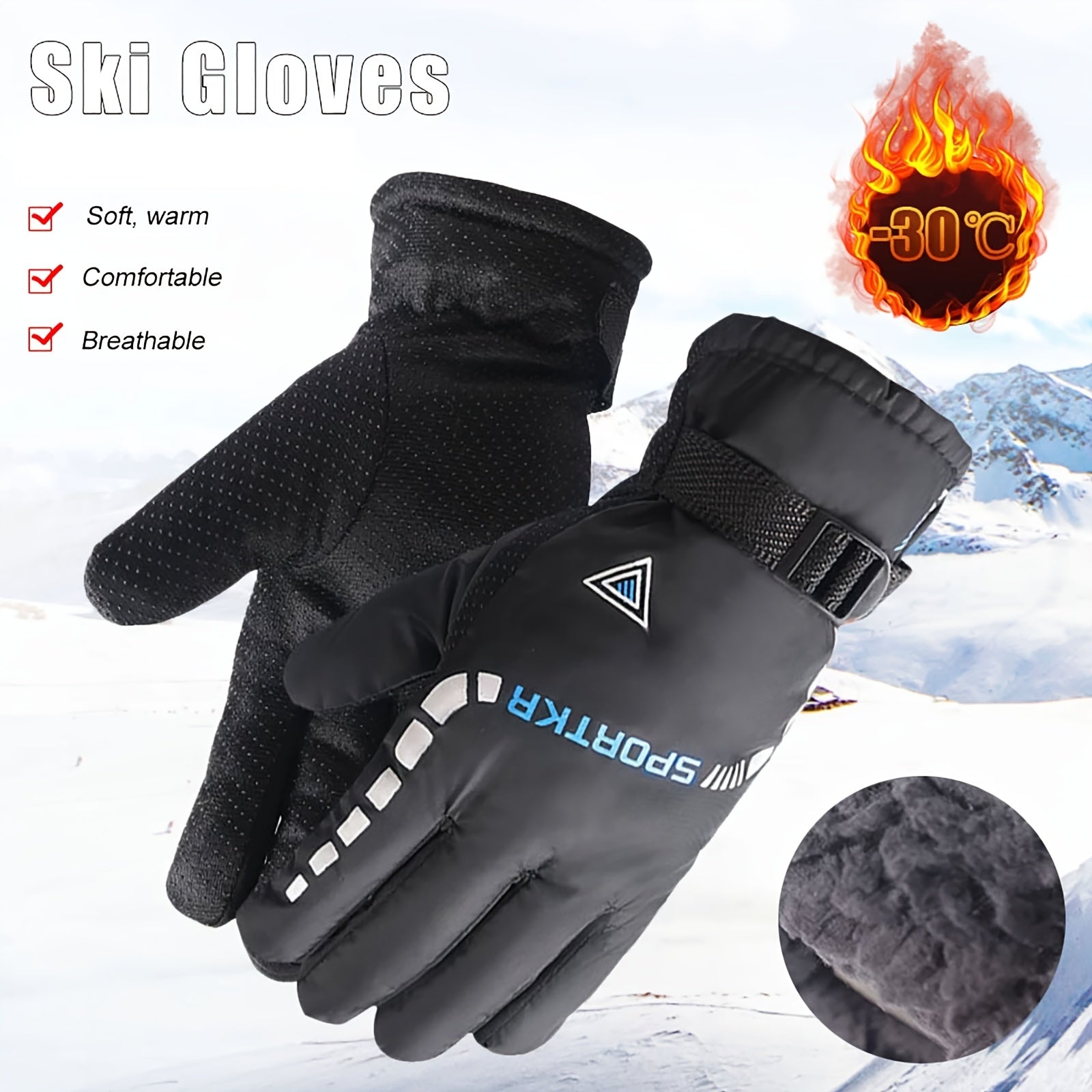 Winter Warm Mittens Outdoor Anti-skid Motorcycle Riding Mittens