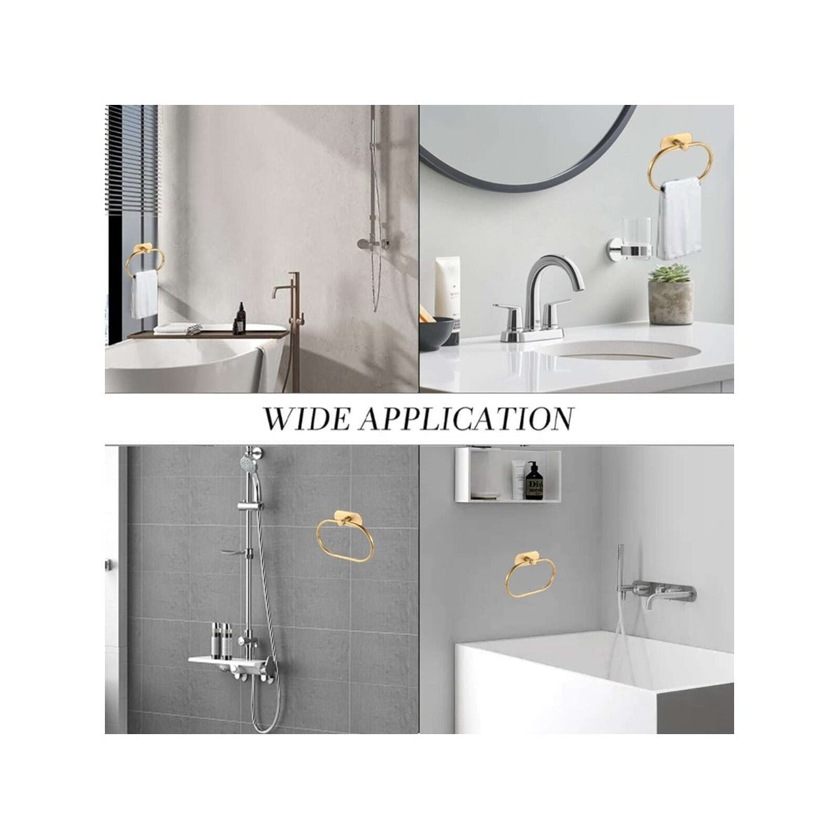 Stainless Steel Towel Ring Oval Shaped Towel Bar Shower Towel Rack