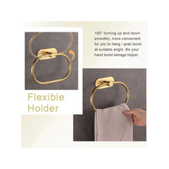 Stainless Steel Towel Ring Oval Shaped Towel Bar Shower Towel Rack
