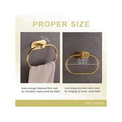 Stainless Steel Towel Ring Oval Shaped Towel Bar Shower Towel Rack