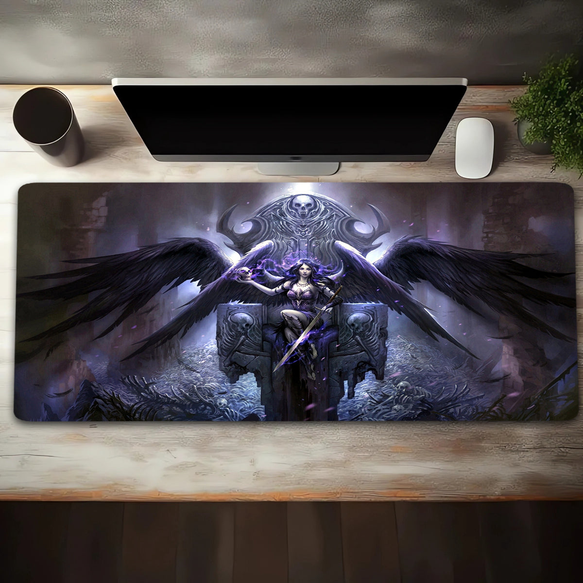 Fantasy Magic Demons And Skull Mouse Pad Extended Large Computer Keyboard Pad