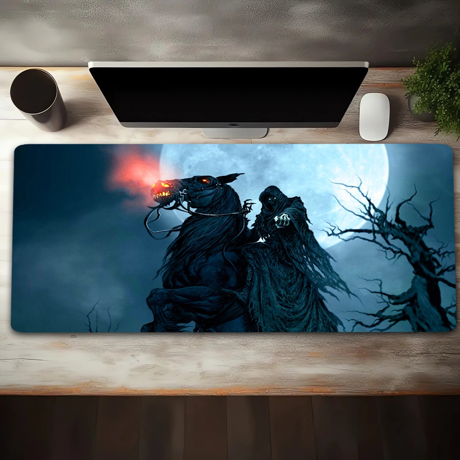 Fantasy Magic Demons And Skull Mouse Pad Extended Large Computer Keyboard Pad