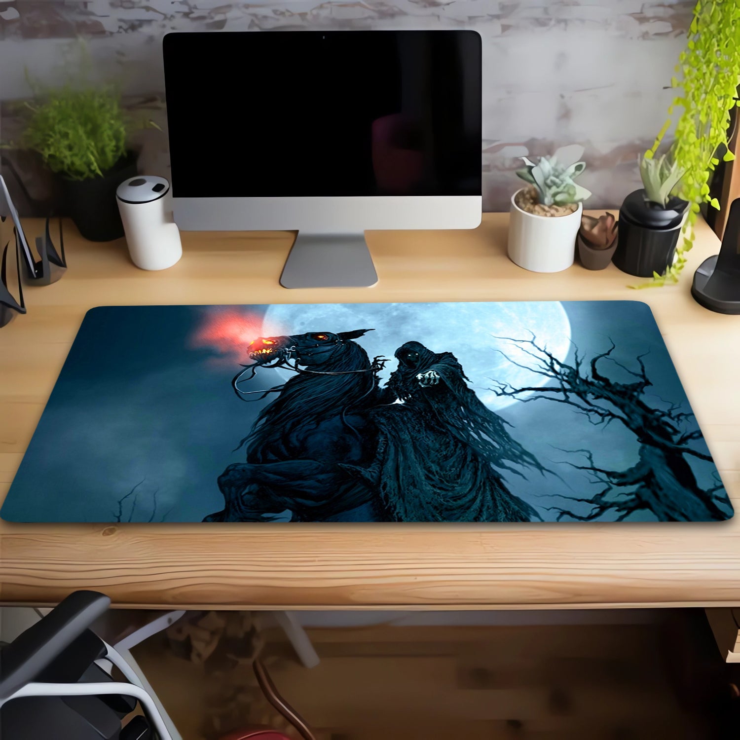 Fantasy Magic Demons And Skull Mouse Pad Extended Large Computer Keyboard Pad