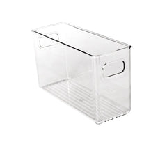 Stackable Fridge Bin Clear Organizer with Handle