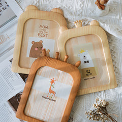 Newborn Baby Picture Frame 7" Crown Animal Photo Frame