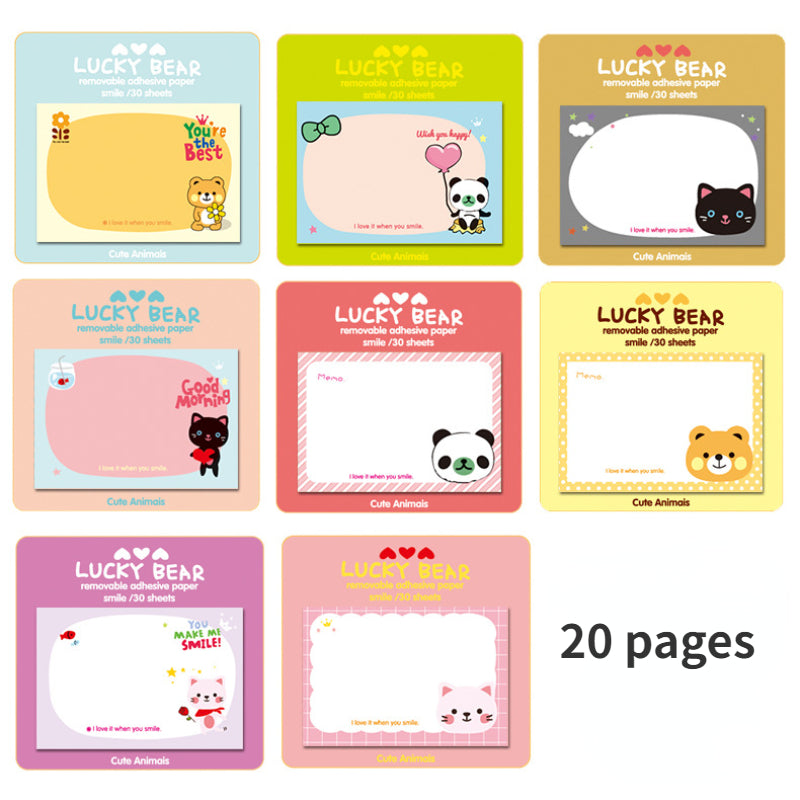 5pcs Cartoon Sticky Note Box Student Memo Message Sticky Note Sticker