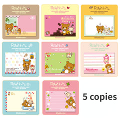 5pcs Cartoon Sticky Note Box Student Memo Message Sticky Note Sticker